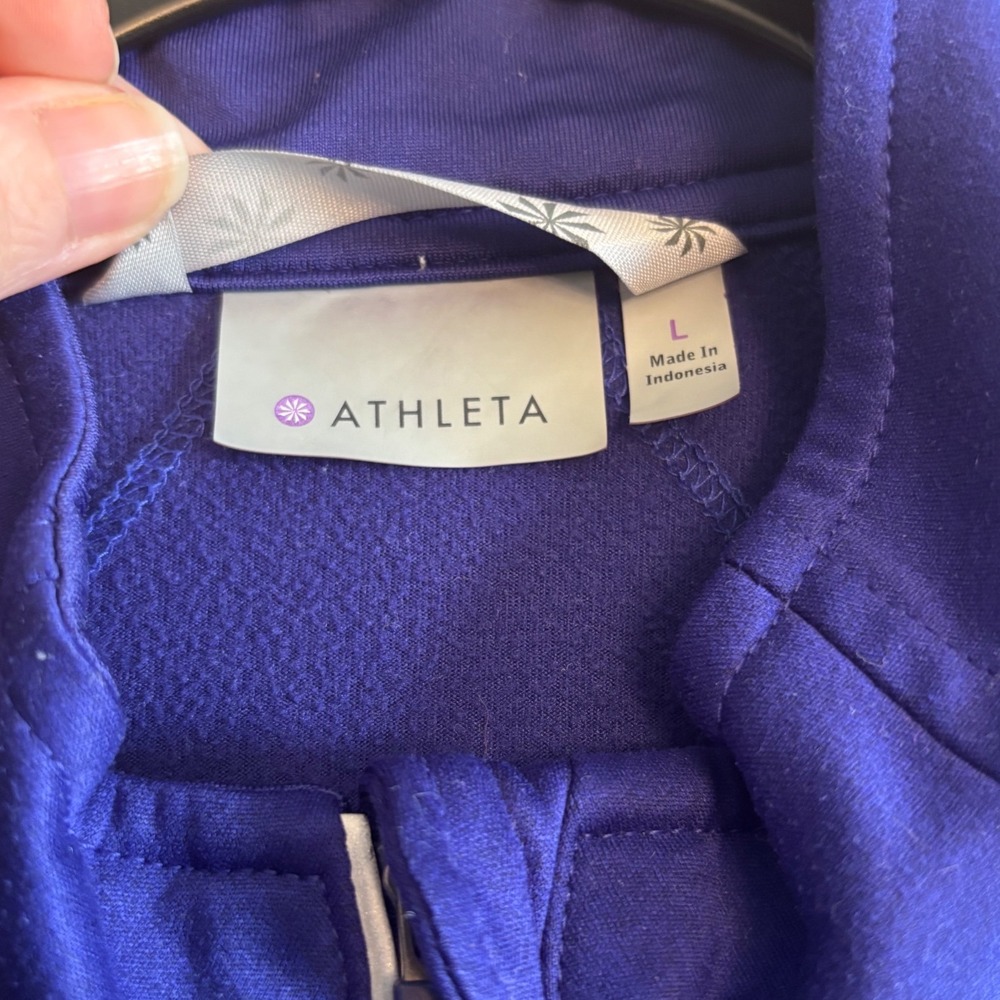 Athleta Womens Purple Full Zip Fleece Lined Athletic Jacket Size L 964356 - Picture 6 of 7